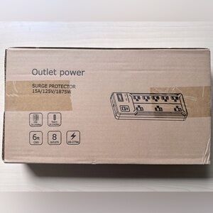 Outlet Power Surge Protector - Black - With USB & Type C Ports